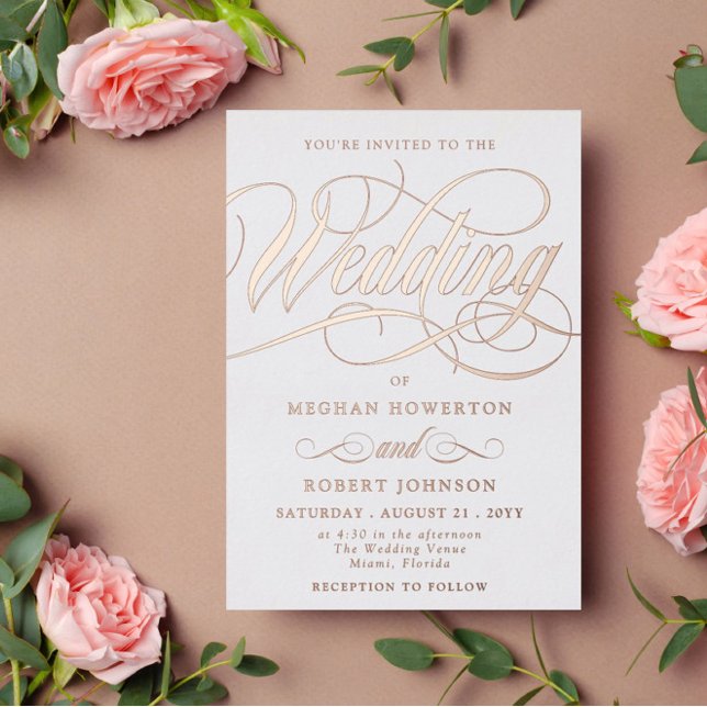 Elegant Rose Gold Swirl Calligraphy Wedding (Creator Uploaded)