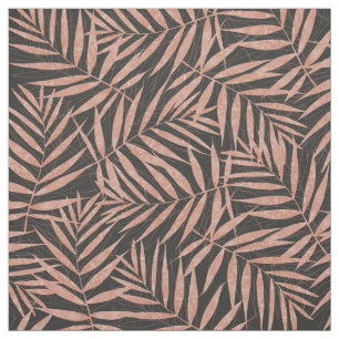 Elegant rose gold Tropical leaves Fabric
