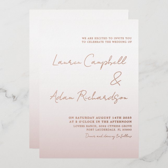 Elegant Rose Gold Wedding   (Front/Back)