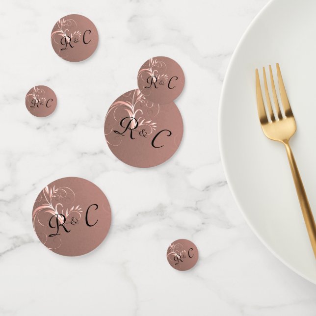 Elegant Rose Gold Wedding Confetti (Group)