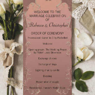 Elegant Rose Gold Wedding Program