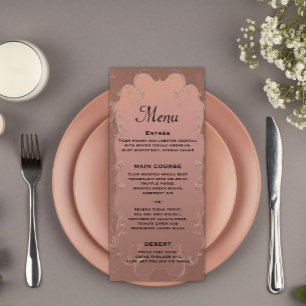 Elegant Rose Gold Wedding Reception Menu