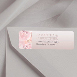 Elegant Rose Gold Wedding Return Address Label