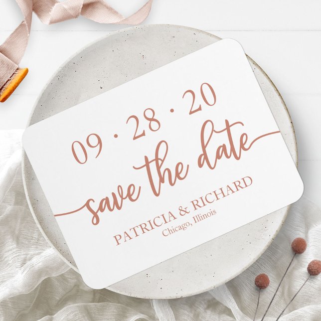Elegant Rose Gold Wedding Save The Date Magnet (Creator Uploaded)