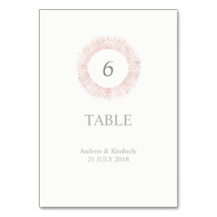 Elegant rose gold wedding table number