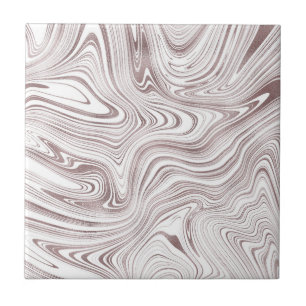Elegant Rose Gold White Marble Ceramic Tile