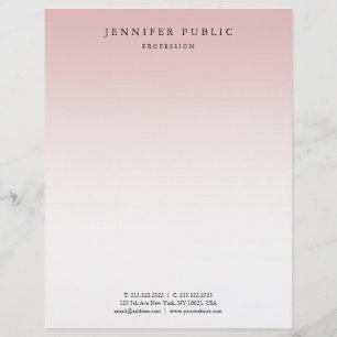 Elegant Rose Gold White Modern Template Trendy Custom Letterhead