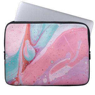 Elegant Rose Gold & White Quartz Marble Laptop Ski Sleeve
