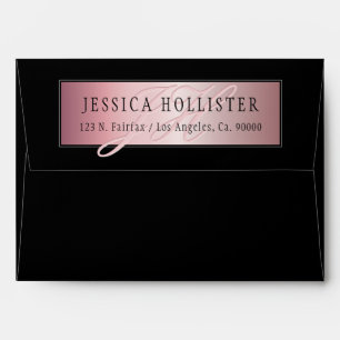 Elegant Rose Gold Your Name & Address (on back) Envelope