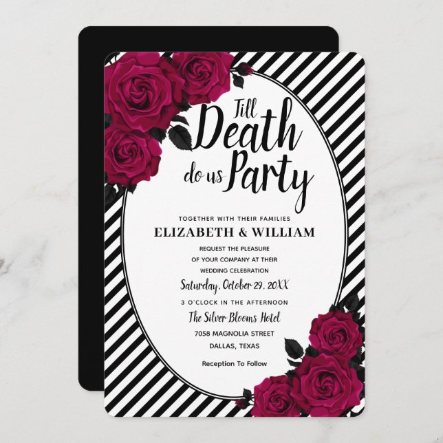 Elegant Rose Gothic Till Death Do Us Part Wedding Invitation (Front/Back)