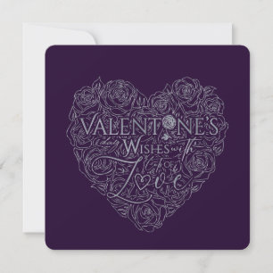 Elegant Rose Heart Valentine’s Day Purple Holiday Card