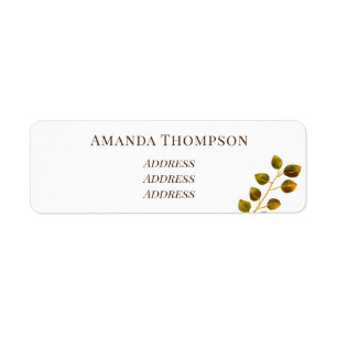 Elegant Rose Monogram White Return Address Label