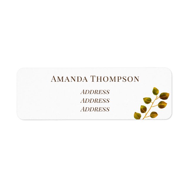 Elegant Rose Monogram White Return Address Label (Front)