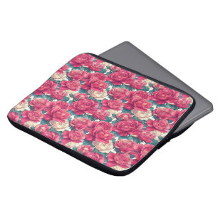 Elegant Rose Pattern Large Laptop Sleeve