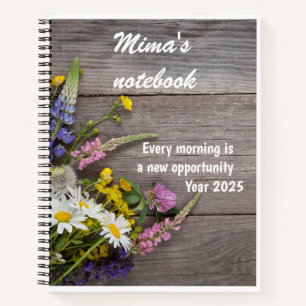 Elegant rose pattern notebook personalised name