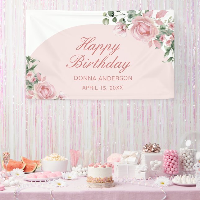 Elegant Rose Pink Birthday Banner (Creator Uploaded)