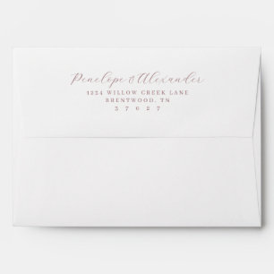 Elegant Rose Pink Calligraphy Envelope