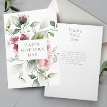 Elegant Rose Pink Floral Mother's Day