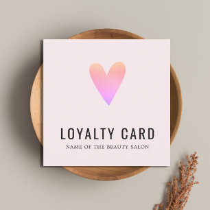 Elegant Rose Pink Heart Beauty Salon Loyalty Card