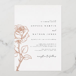 Elegant Rose Real Rose Gold Foil Wedding