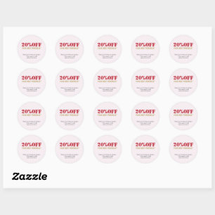 Elegant Rose Red Golden Coupon Classic Round Sticker