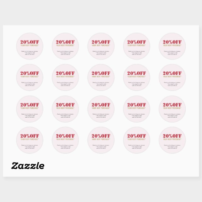 Elegant Rose Red Golden Coupon  Classic Round Sticker (Sheet)