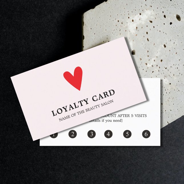 Elegant Rose Red Heart Beauty Salon Loyalty Card (Creator Uploaded)
