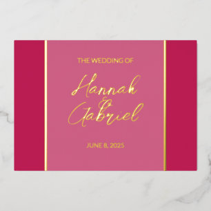 Elegant Rose Red Wedding Foil Invitation