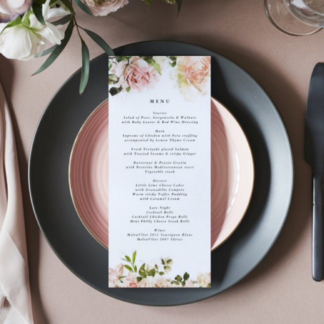 Elegant Rose Romance Wedding Menu (Creator Uploaded)