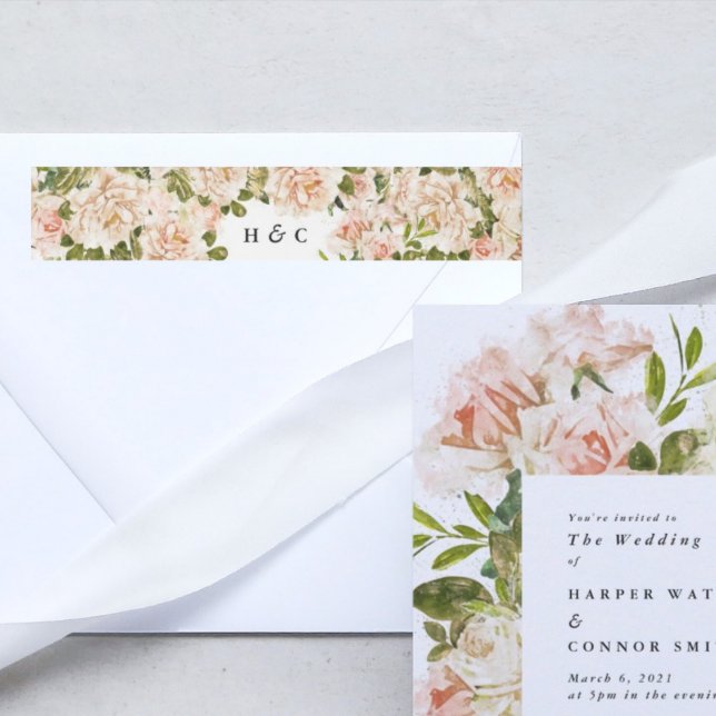 Elegant Rose Romance Wedding Wrap Around Label (Creator Uploaded)