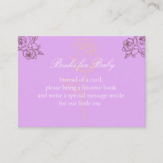 Elegant Rose Sketch Baby Shower Enclosure Card