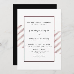 Elegant Rose Stripes Wedding Invitation