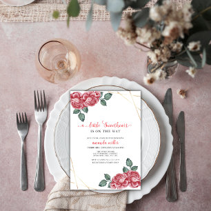 Elegant Rose Sweetheart Valentine Baby Shower Invitation