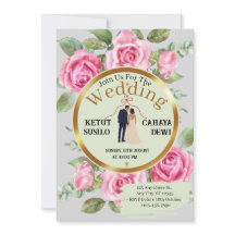 Elegant Rose-Themed Wedding  with Bride and Groom