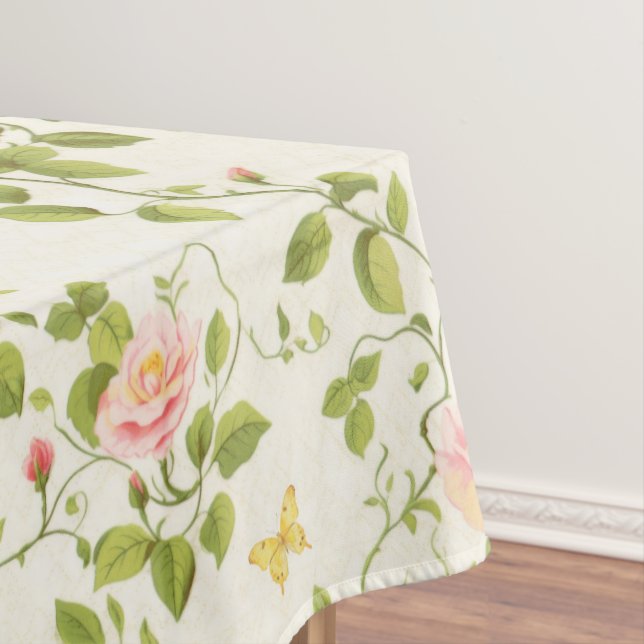 Elegant Rose Vine Flourish Tablecloth (In Situ)