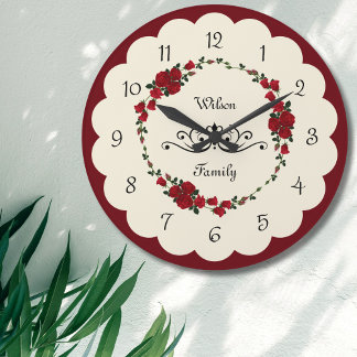 Elegant Rose Wall Clock Housewarming Gift