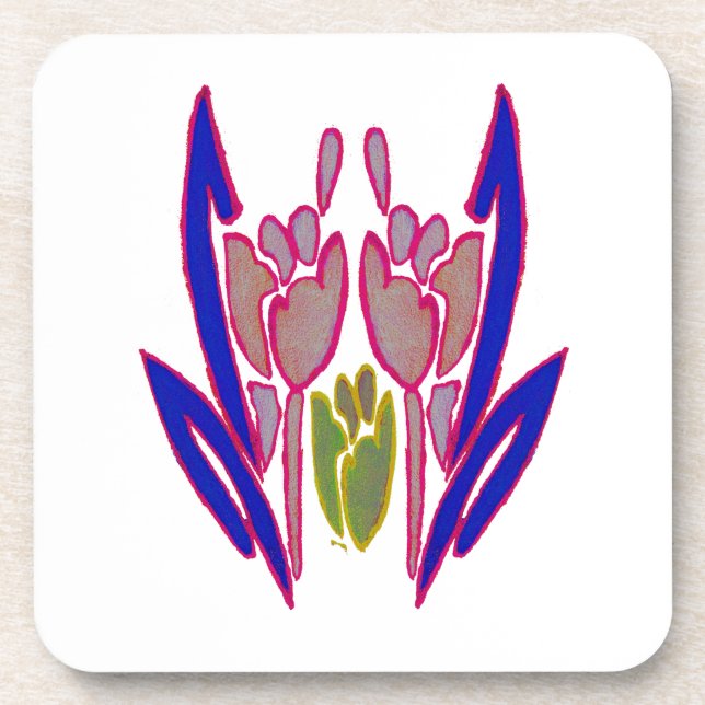 Elegant Rose Watercolor Art Print Coaster (Front)