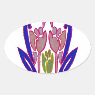 Elegant Rose Watercolor Art Print Oval Sticker