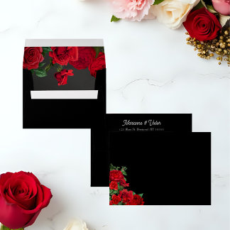 Elegant Rose Wedding Envelope