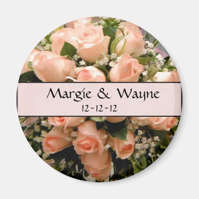 ELEGANT ROSE WEDDING FAVOR MAGNET (Front)