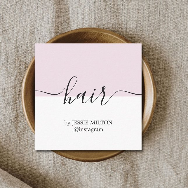 Elegant Rose White Hairdresser  Square Business Card (Creator Uploaded)