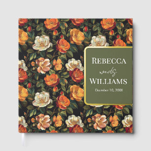 Elegant Rose Wildflower Wedding Guest Book