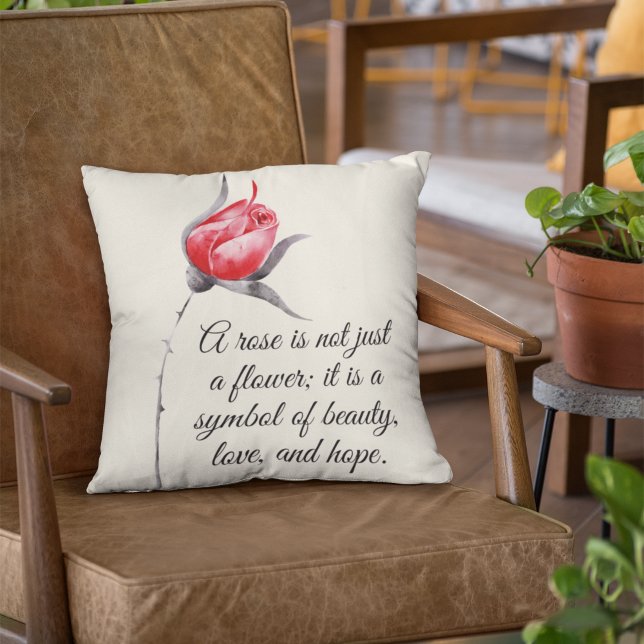Elegant Rose with Inspirational Quote Cushion (Creator Uploaded)