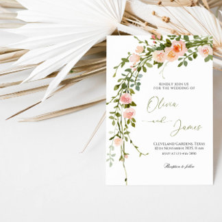Elegant Rose Wreath Wedding Party Invitation