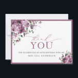 Elegant Roses 80th Birthday Thank You Card<br><div class="desc">Elegant Roses 80th Birthday Thank You Card. Most lettering is editable - click the "Customise Further" button to edit. Matching items are available.</div>
