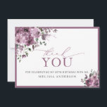 Elegant Roses 80th Birthday Thank You Card<br><div class="desc">Elegant Roses 80th Birthday Thank You Card. Most lettering is editable - click the "Customise Further" button to edit. Matching items are available.</div>