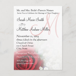 Elegant Roses and Baby's Breath Wedding Invitation