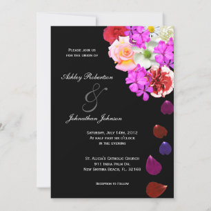 Elegant Roses and Multi coloured flowers wedding i Invitation