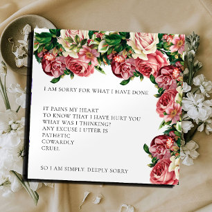 Elegant Roses Blush I’m sorry apology Card