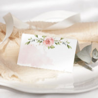 Elegant roses blush pink baby shower Place cards